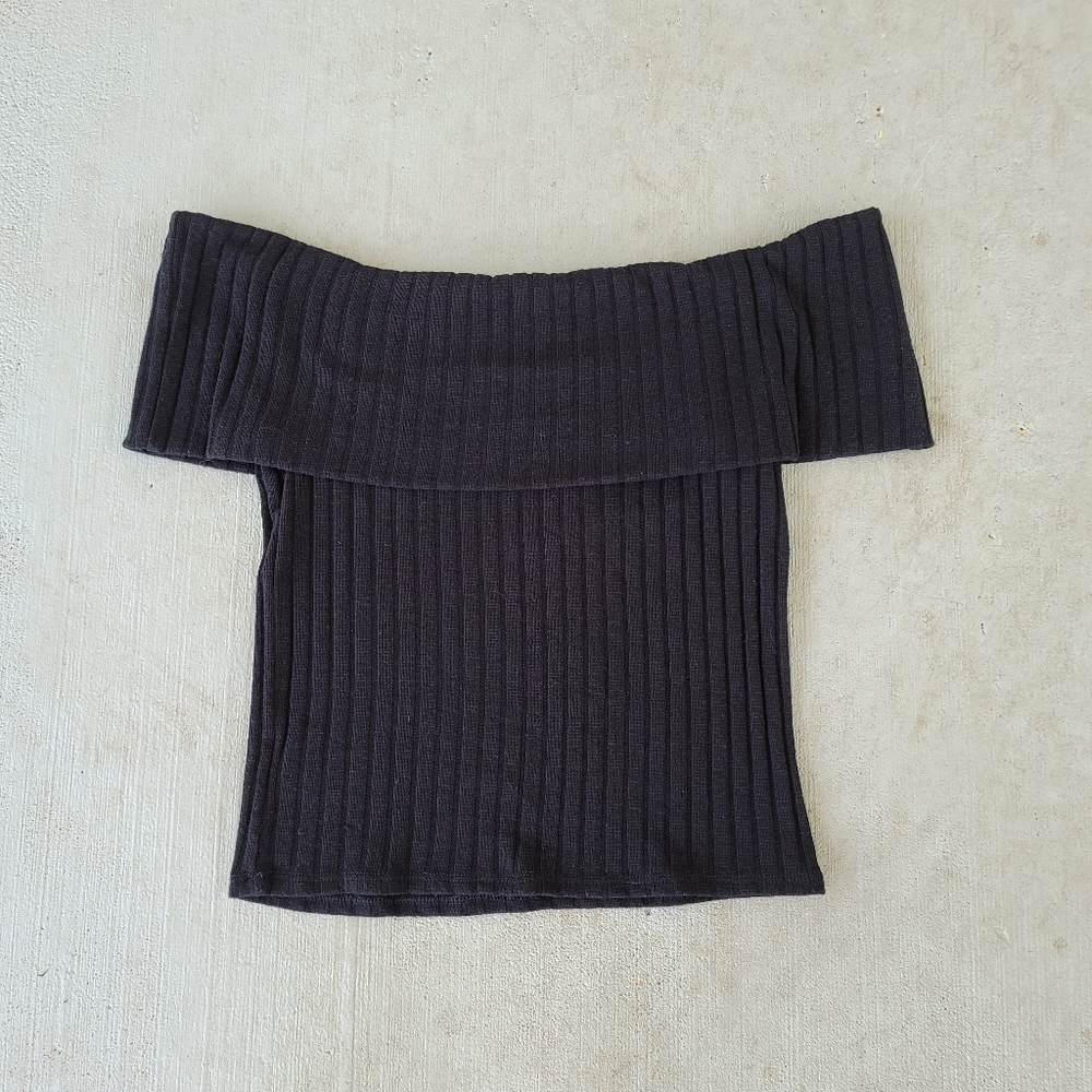 Express Ribbed off shoulder top - Picture 6 of 9